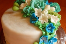 Tort cu flori turcoaz/Turquoise flower cake